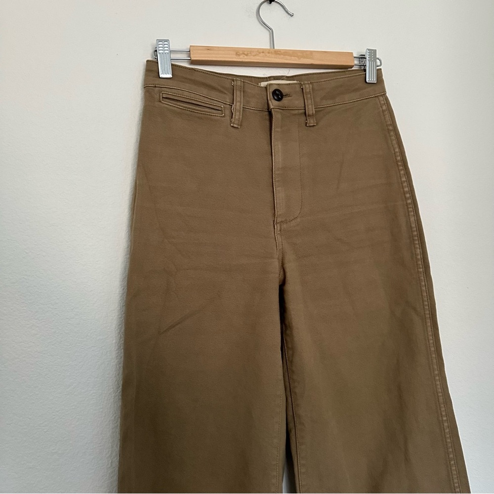 Madewell The Emmett Wide-Leg Crop Pants Welt Pocket Tan Khaki Size 25 Women’s - Picture 5 of 9